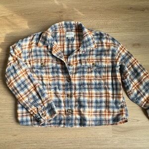 🦅AMERICAN EAGLE Cropped Flannel
